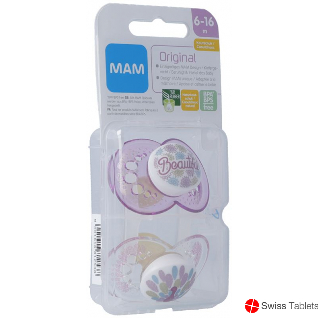 Mam Original Nuggi Kautschuk 6-16m Girl 2 Stück buy online
