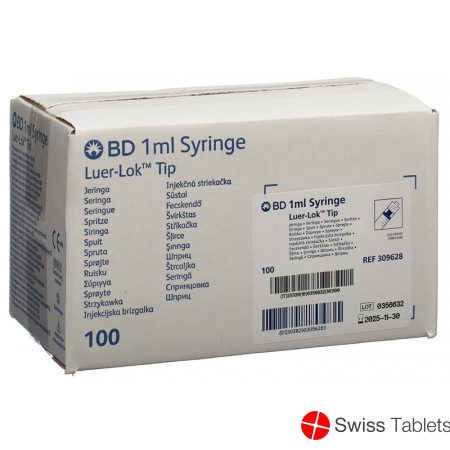 BD Plastipak Spritze 1ml Ll Zentrisch 0.01ml 100 Stück buy online