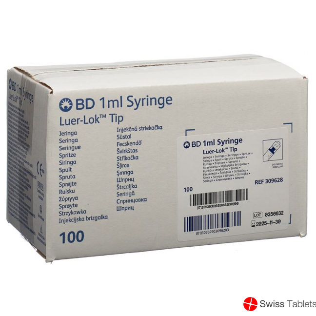 BD Plastipak Spritze 1ml Ll Zentrisch 0.01ml 100 Stück buy online