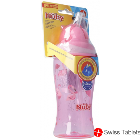 Nuby Flip-it Trinkhalmbecher Tritan 360ml Pink buy online