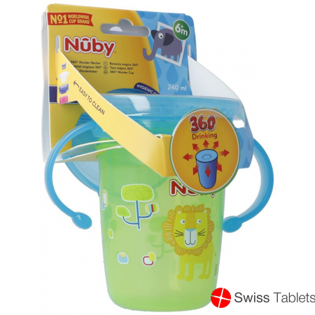 Nuby Trinktasse 360? Wonder Cup 240ml M Griff Grue buy online