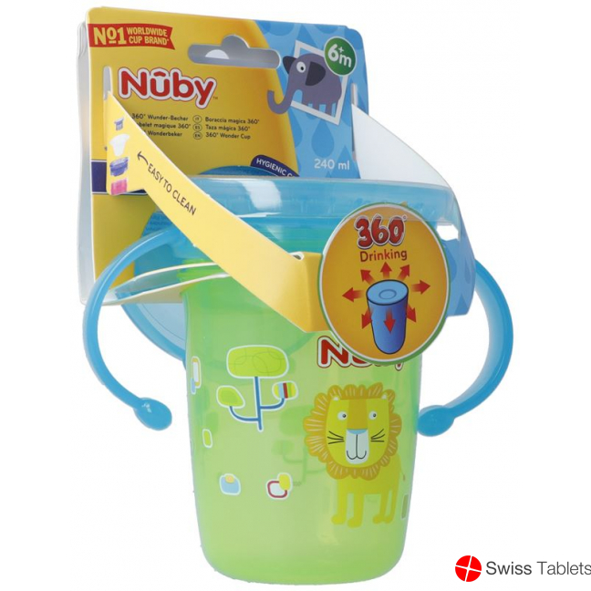 Nuby Trinktasse 360? Wonder Cup 240ml M Griff Grue buy online