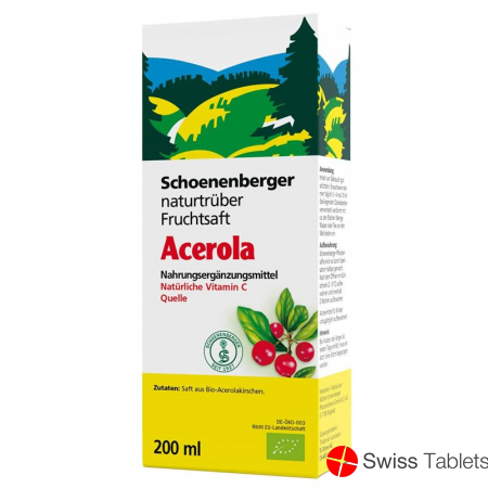 Schönenberger Acerola Nature Fruit Juice Organic 200ml buy online