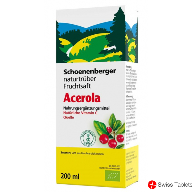 Schönenberger Acerola Nature Fruit Juice Organic 200ml buy online