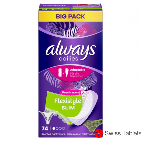 Always Panty liner Flexistyle Slim Fresh Bigpack 74 piece buy online