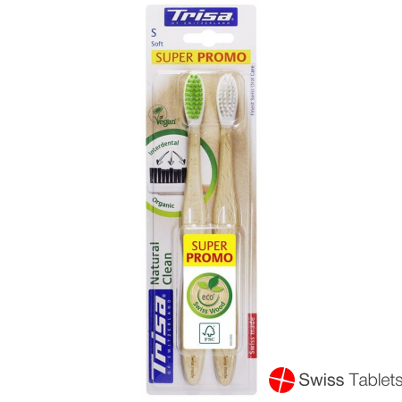 Trisa Natural Clean Holzzahnbürste Soft Duo 2 Stück buy online