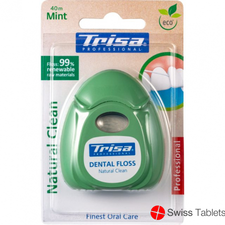 Trisa Natural Clean Dental Floss 40m Mint buy online