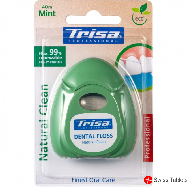 Trisa Natural Clean Dental Floss 40m Mint buy online