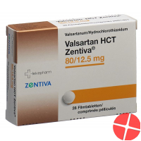 Valsartan HCT Zentiva Filmtabletten 80/12.5mg 28 Stück Valsartan HCT Zentiva Filmtabletten 80/12.5mg 28 Stück