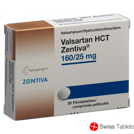 Valsartan HCT Zentiva Filmtabletten 160/25mg 28 Stück buy online