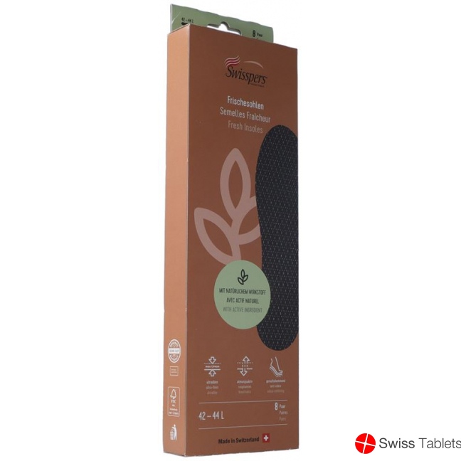 Swisspers Frischesohlen L 44 Schwarz 8 Paar buy online