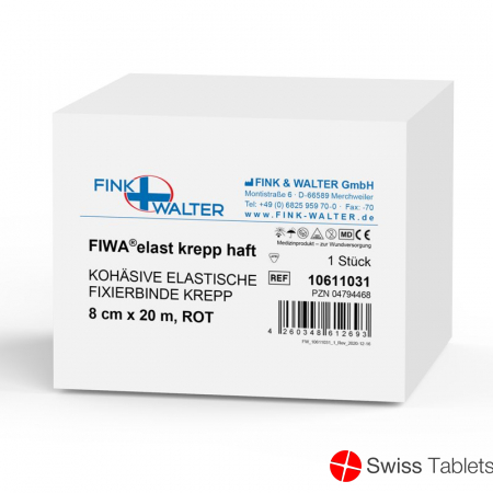 Fiwa Elastisch Fixierbinden Krepp Haft 8cmx20m Rot buy online