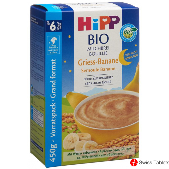 Hipp Gute Nacht Bio Milchbr Griess Ban (neu) 450g buy online