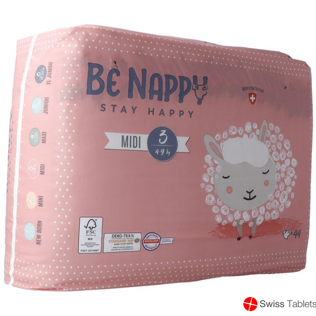 Be Nappy Windeln Grösse 3 4-9kg Midi 44 Stück buy online