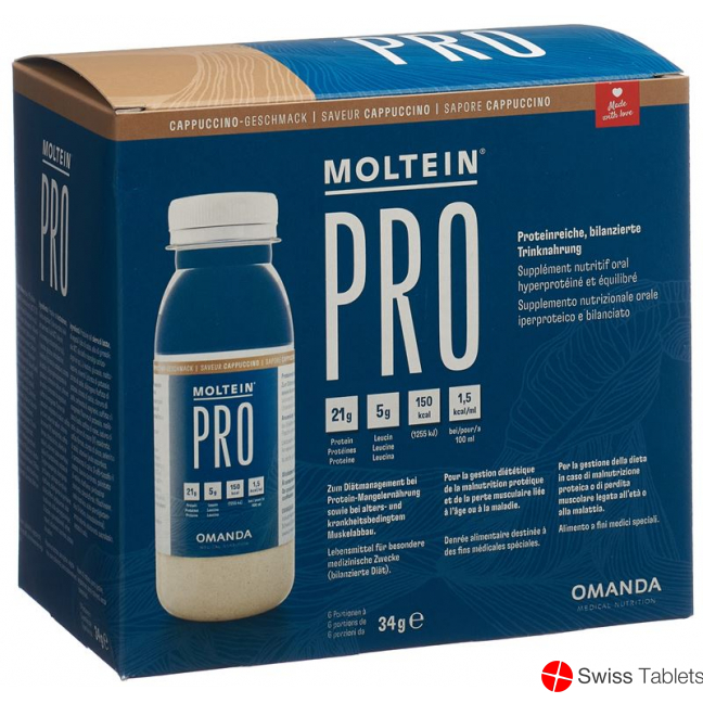 Moltein Pro 1.5 Cappuccino 6 Flasche 34g buy online