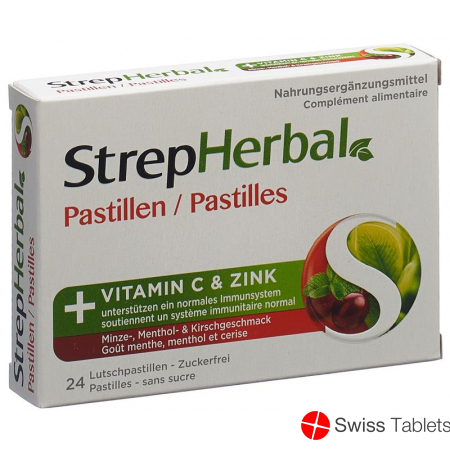 Strepherbal Pastilles Mint & Cherry 24 pieces buy online