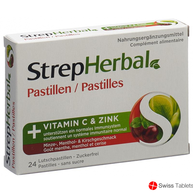 Strepherbal Pastilles Mint & Cherry 24 pieces buy online