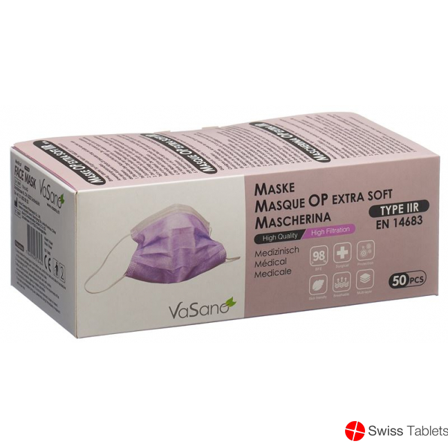 Vasano Op Maske Extra Iir D/f/i/e Violett 50 Stück buy online