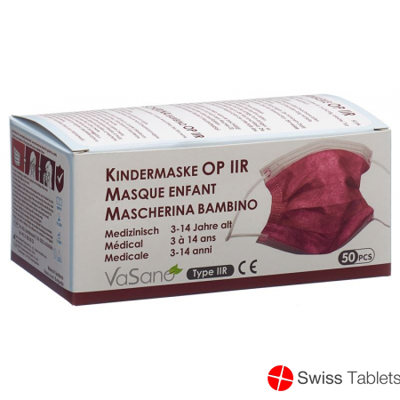 Vasano Op Maske Typ Iir Kind 3-14j Weinrot 50 Stück buy online
