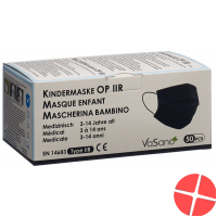 Vasano Op Maske Typ Iir Kind 3-14j Schwarz 50 Stück Vasano Op Maske Typ Iir Kind 3-14j Schwarz 50 Stück