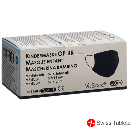 Vasano Op Maske Typ Iir Kind 3-14j Schwarz 50 Stück buy online