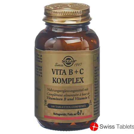 Solgar Vita B+c Komplex Tabletten Flasche 100 Stück buy online