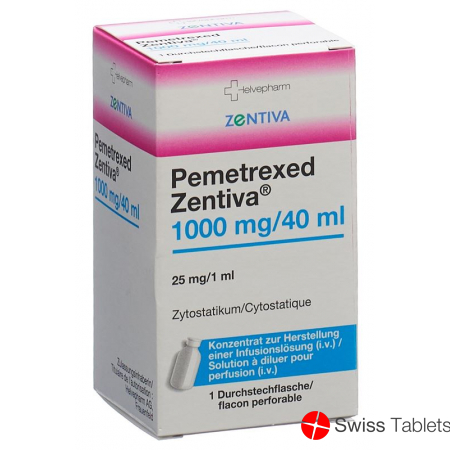 Pemetrexed Zentiva Infusionskonzentrat 1000mg/40ml Durchstechflasche buy online