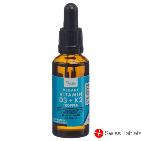 Velife D3 K2 Tropfen Vegan Flasche 30ml buy online