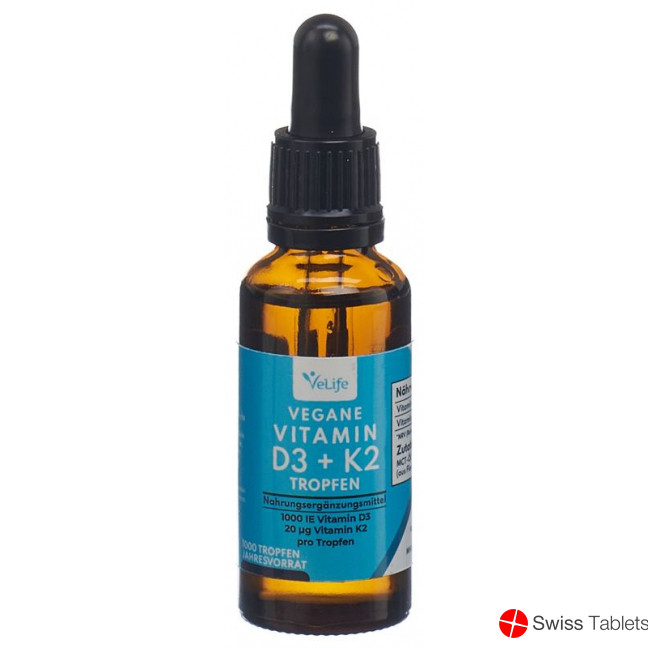 Velife D3 K2 Tropfen Vegan Flasche 30ml buy online