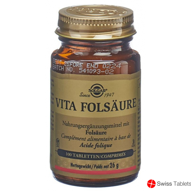 Solgar Vita Folsäure Tabletten (neu) Flasche 100 Stück buy online