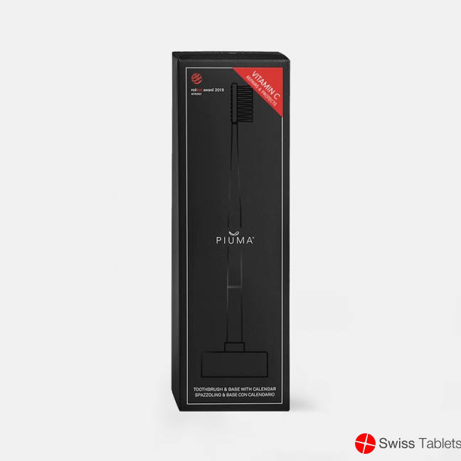 Piuma Toothbrush+base Black Vitamin C Medium buy online