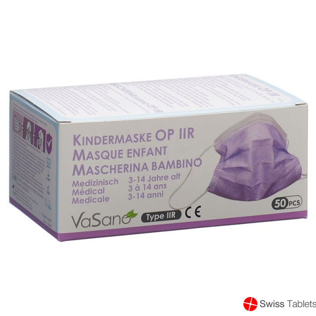 Vasano Op Maske Typ Iir Kind 3-14j Violett 50 Stück buy online