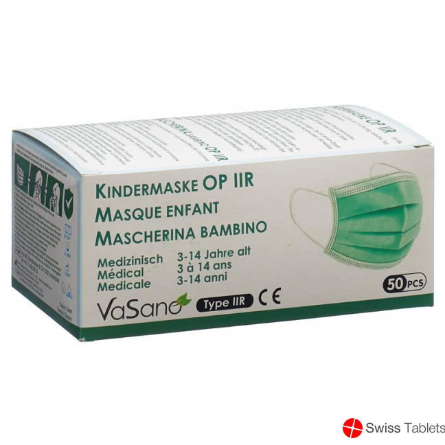 Vasano Op Maske Typ Iir Kind 3-14j Grün 50 Stück buy online Vasano Op Maske Typ Iir Kind 3-14j Grün 50 Stück buy online