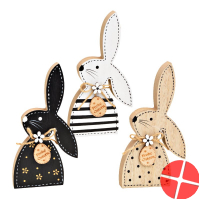 Herboristeria Dekofigur Hase Black&white Aus Holz