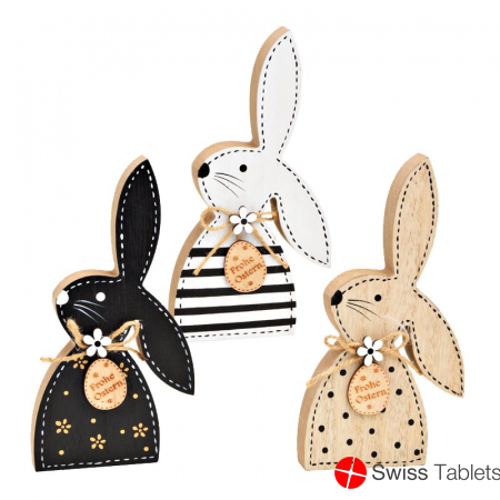 Herboristeria Dekofigur Hase Black&white Aus Holz buy online