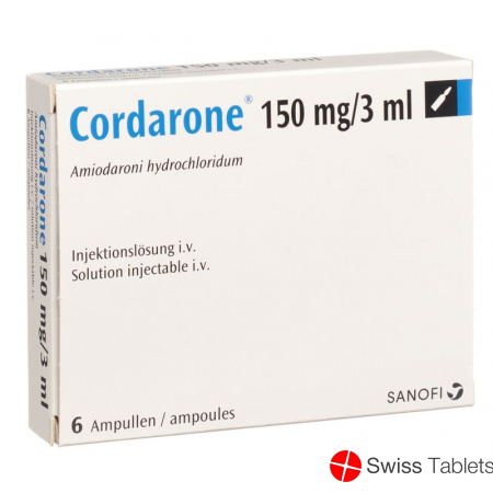 Cordarone Injektionslösung 150mg/3ml 6 Ampullen 3ml buy online