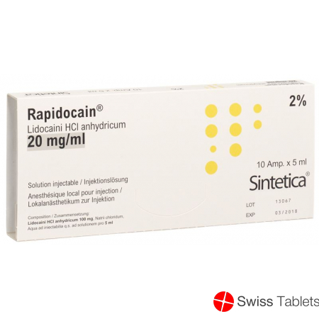 Rapidocain 2% 100mg/5ml O Kons 10 Ampullen 5ml buy online