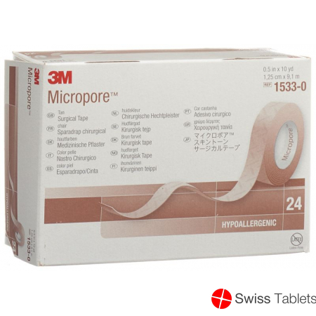 3M Micropore Heftpflaster ohne Dispenser 12.5mm x 9.14m hautfarbig 24 Stück buy online