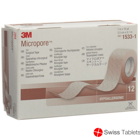 3M Micropore Heftpfl O Disp Hf 25mmx9.14m 12 Stück buy online