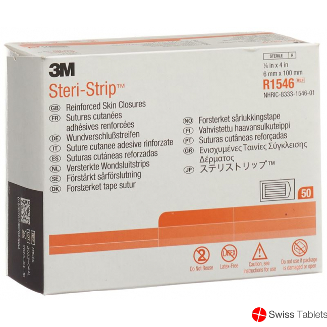 3M Steri Strip 6x100mm Weiss Verstärkt 10x 50 Stück buy online