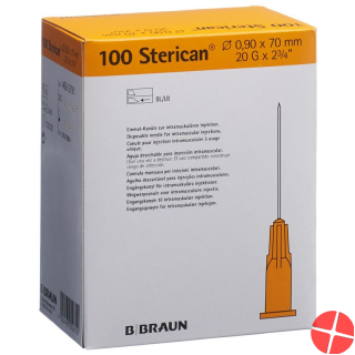 Sterican Nadel 20g 0.90x70mm Gelb Luer 100 Stück