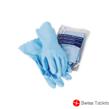 Sanor anti allergy gloves PVC L blue 1 pair buy online