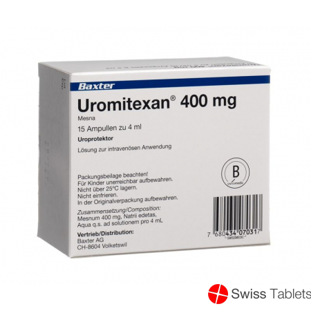 Uromitexan Injektionslösung 400mg/4ml 15 Ampullen 4ml buy online