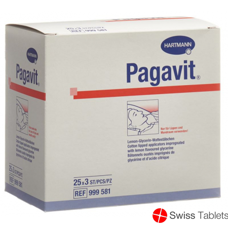 Pagavit Glyc Mundpflegestäbchen 25 Beutel 3 Stück buy online