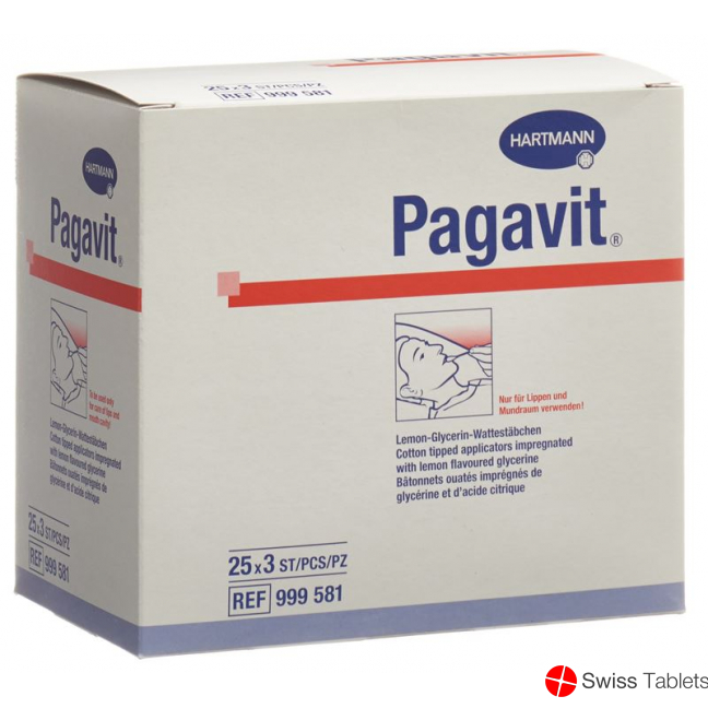 Pagavit Glyc Mundpflegestäbchen 25 Beutel 3 Stück buy online