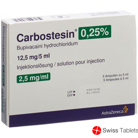 Carbostesin Injektionslösung 0.25% 5 Ampullen 5ml buy online