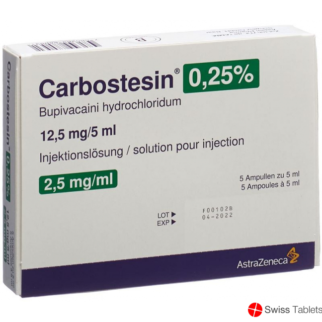 Carbostesin Injektionslösung 0.25% 5 Ampullen 5ml buy online
