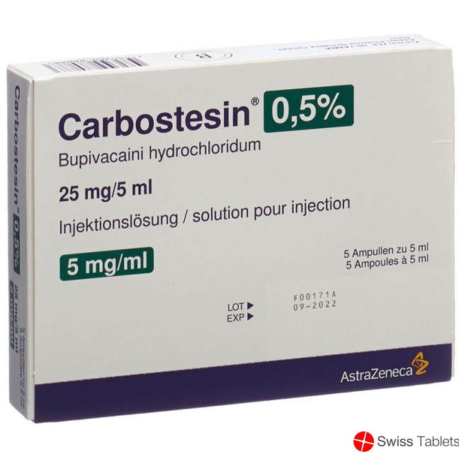 Carbostesin Injektionslösung 0.5% 5 Ampullen 5ml buy online