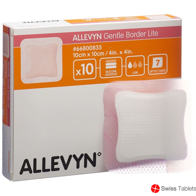 Allevyn Gentle Border Lite Wundverband 10x10cm 10 Stück buy online
