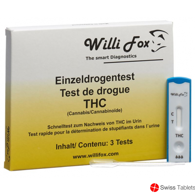 Willi Fox 3 single urine drug test kits